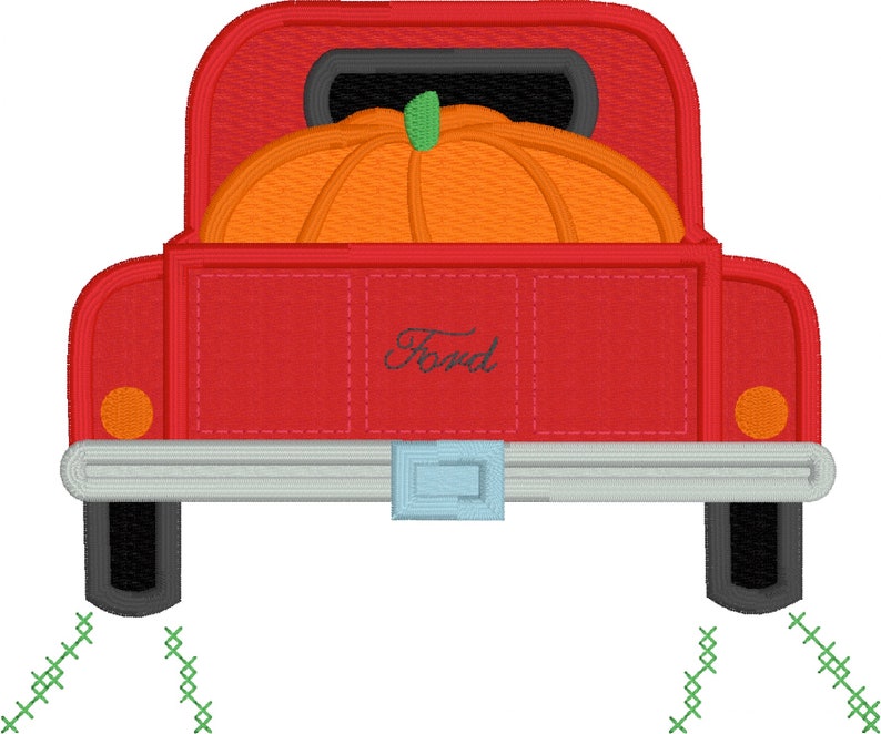 Pumpkin in a pickup truck applique embroidery design download  etsy Pumpkin in a pickup truck applique embroidery design download  etsy