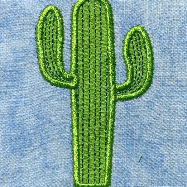 Saguaro Cactus appliqué design download for embroidery machine, Southwest decor