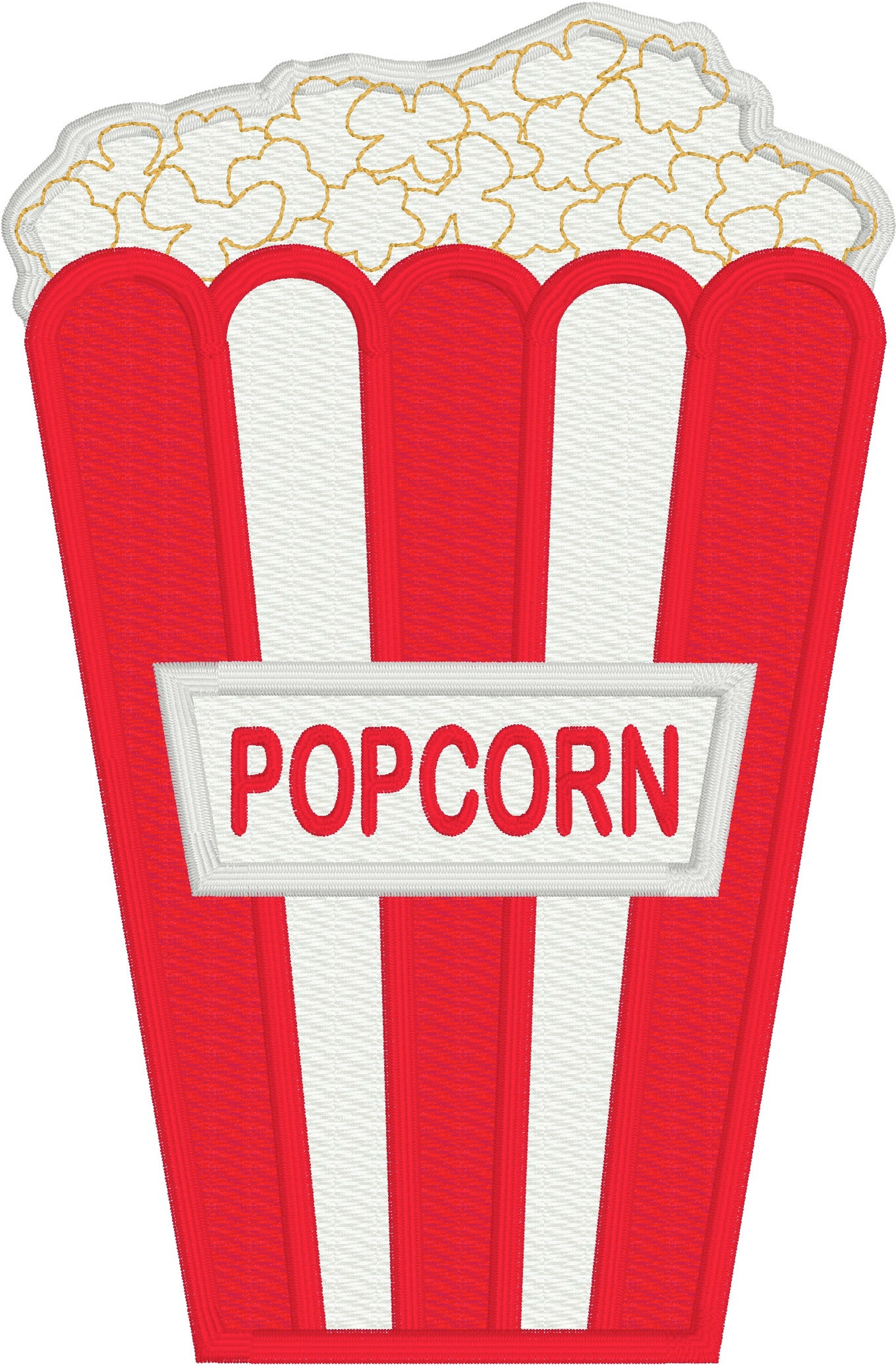 Box of Popcorn Applique Embroidery Design Download for Etsy