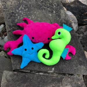 ITH Sea Friends Stuffy set of 3 crab, Starfish and Seahorse