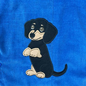 Begging Black and Tan Dachshund appliqué design download for embroidery machine, Weiner dog, weenie, doxie