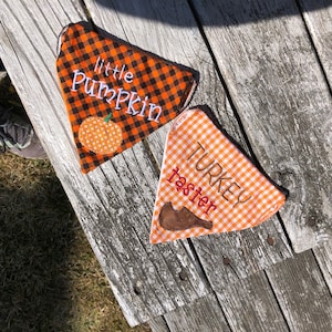 ITH Thanksgiving Bandanas embroidery design set of 2 for use with an embroidery machine