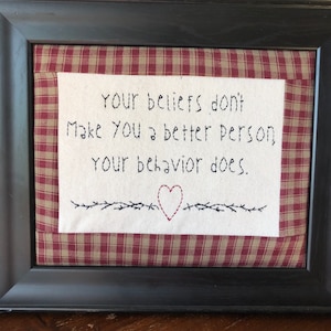 Primitive Country Embroidery Design, Inspirational Quote (Digital Download)