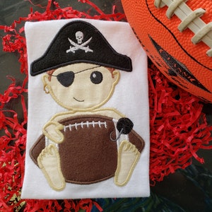 Pirate, Buccaneer, Raider Mascot  with Football  applique embroidery design download