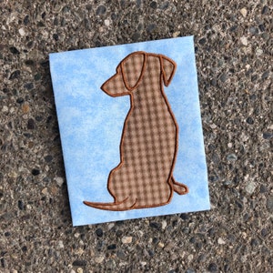 Dachshund appliqué design download for embroidery machine, Weiner dog, weenie, doxie