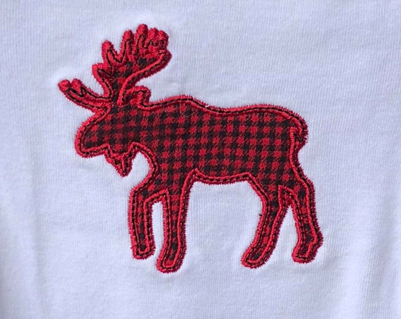 Moose Silhouette Applique Design for Embroidery Machine Etsy