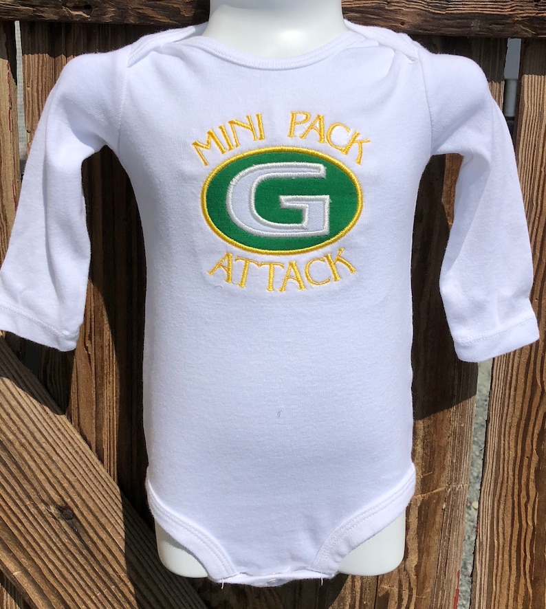 Green Bay Packers Applique Baby Creeper Packers Fan Baby Etsy