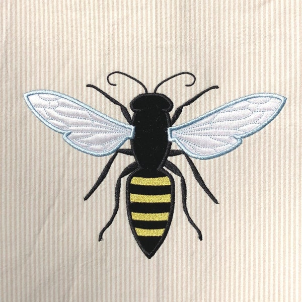 Queen Bee appliqué design download for embroidery machine, cute appliqué design,