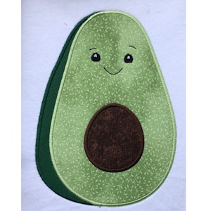Happy Avocado Applique Embroidery Design for use with an embroidery machine