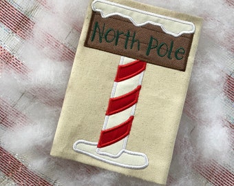 North Pole Christmas applique embroidery design download for embroidery machine