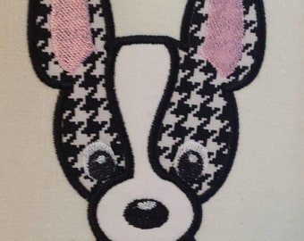 Boston Terrier Applique Embroidery Design (Instant Download)