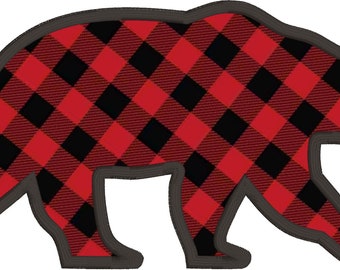 Bear silhouette  applique embroidery design download for embroidery machine