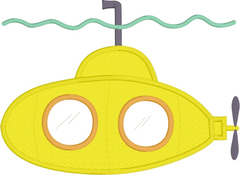 Submarine applique embroidery design download for embroidery  etsy