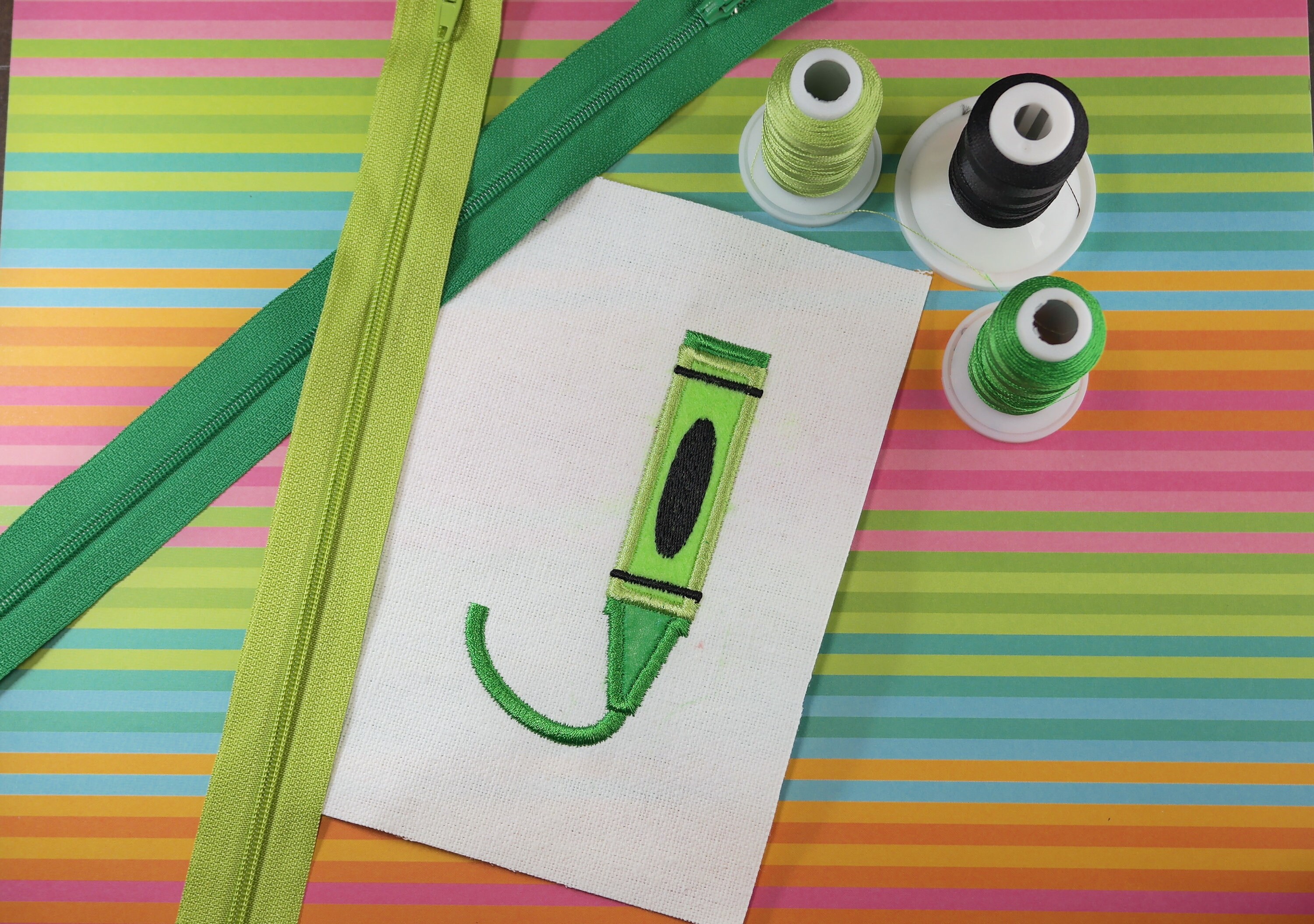 Crayon Alphabet applique embroidery design for use with Etsy