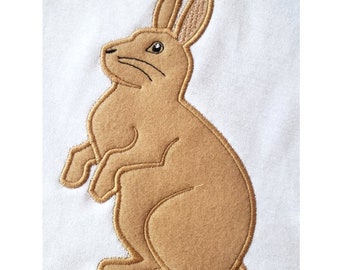 Standing Rabbit applique embroidery design download for embroidery machine