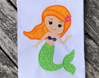 Mermaid Applique Embroidery Design file for use with an Embroidery Machine