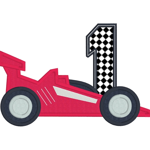 Applique Race Car Etsy