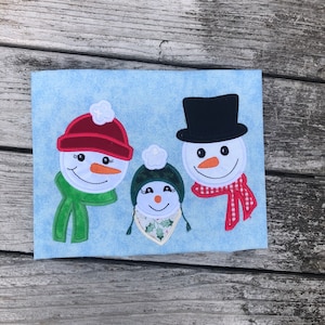 Snowman Family applique embroidery design download for embroidery machine, Christmas applique, winter applique design , Frosty Applique