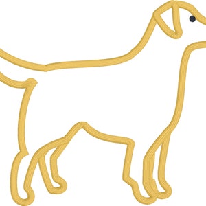 Golden Retriever Applikation Design für Stickmaschine, Jagdhund Applikation &#39;Stickdatei,