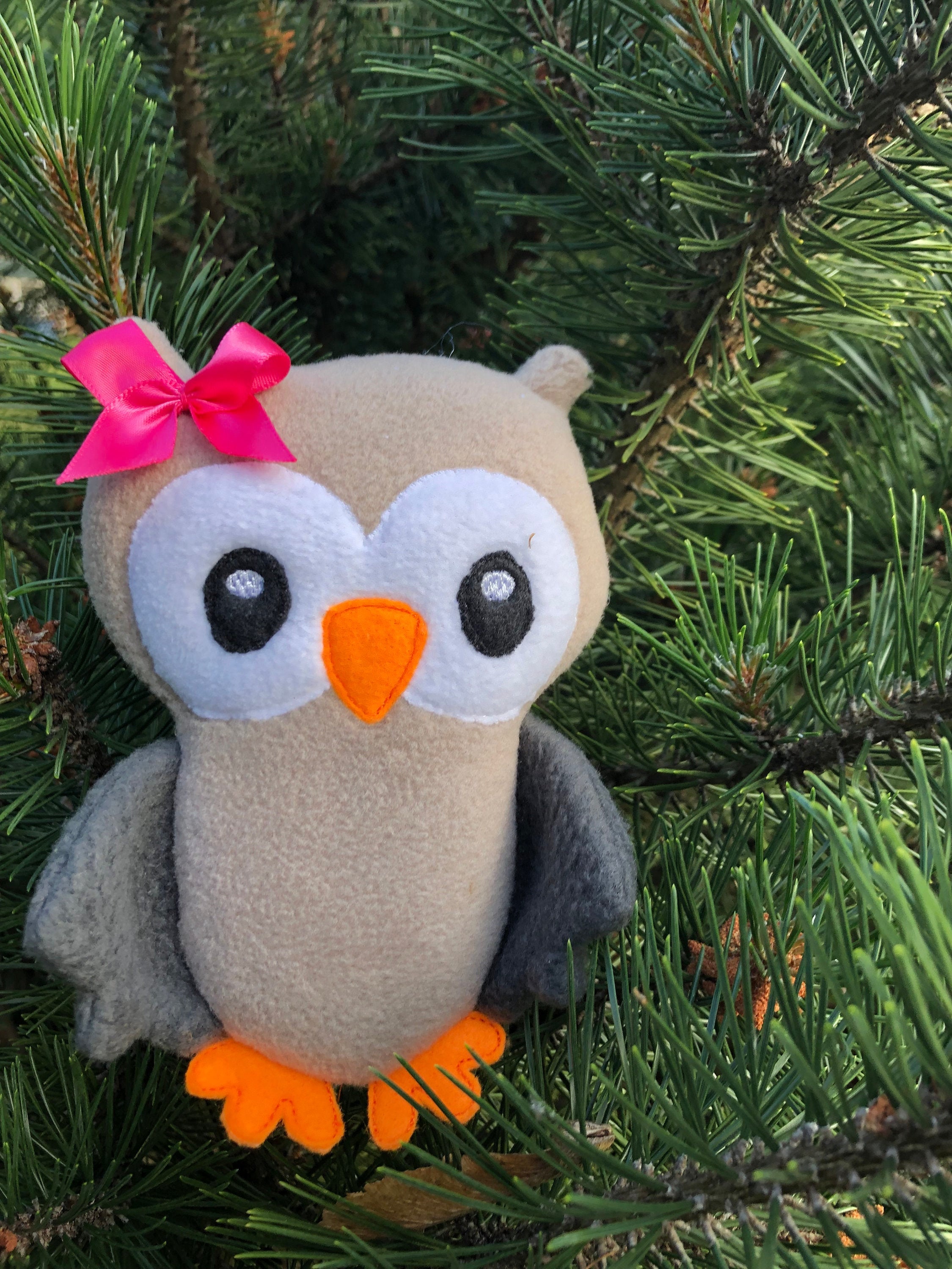 ITH Owl plushie embroidery design file for use with an embroidery machine