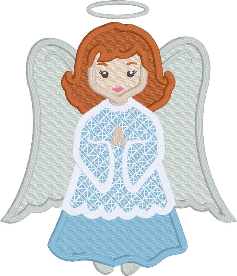 Angel applique embroidery design Christmas holiday appliqué Etsy