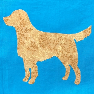 Golden Retriever  Raw Edge fusible appliqué sewing pattern (for use with Year of Labrador), Goldern Retriever quilt pattern