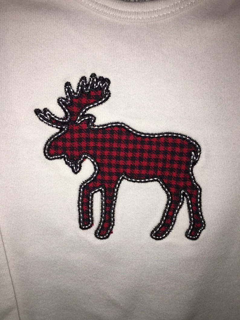 Moose Silhouette Applique Design for Embroidery Machine Etsy