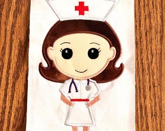 Nurse applique embroidery design download for embroidery machine