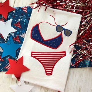 Bikini summer appliqué design download for embroidery machine