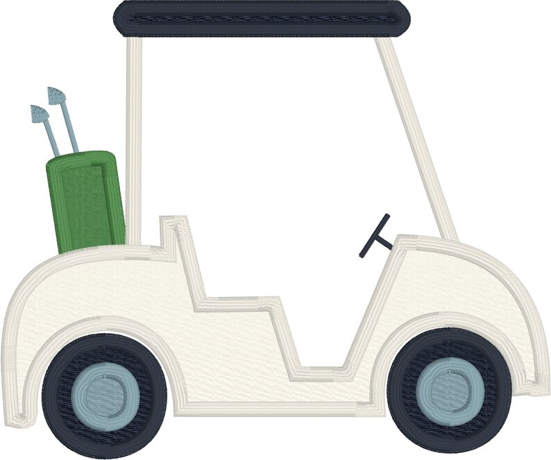 Golf Cart Applique Embroidery Design for Use With an Etsy