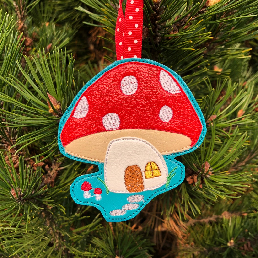 ITH Mushroom Fairy House Christmas Ornament Applique Embroidery Design ...