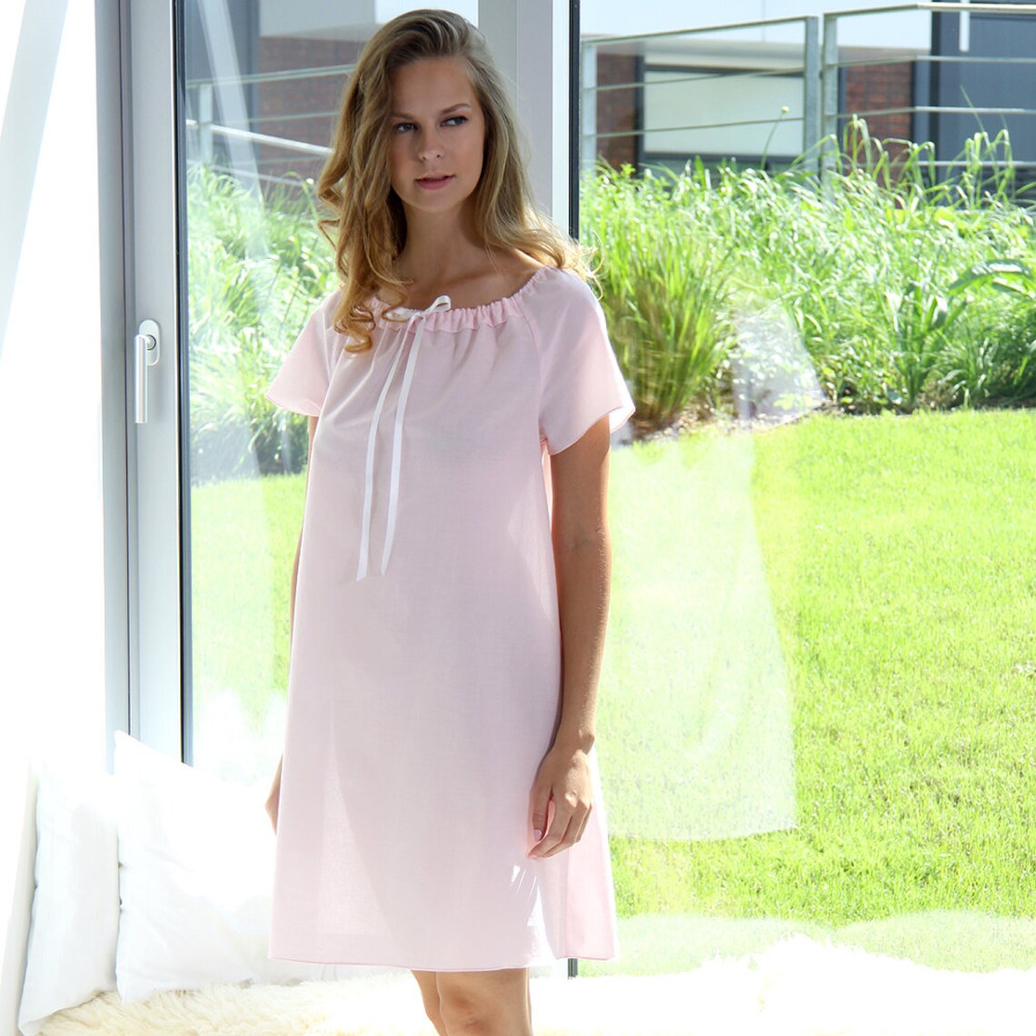 Lilly Organic Cotton Nightgown in White Etsy