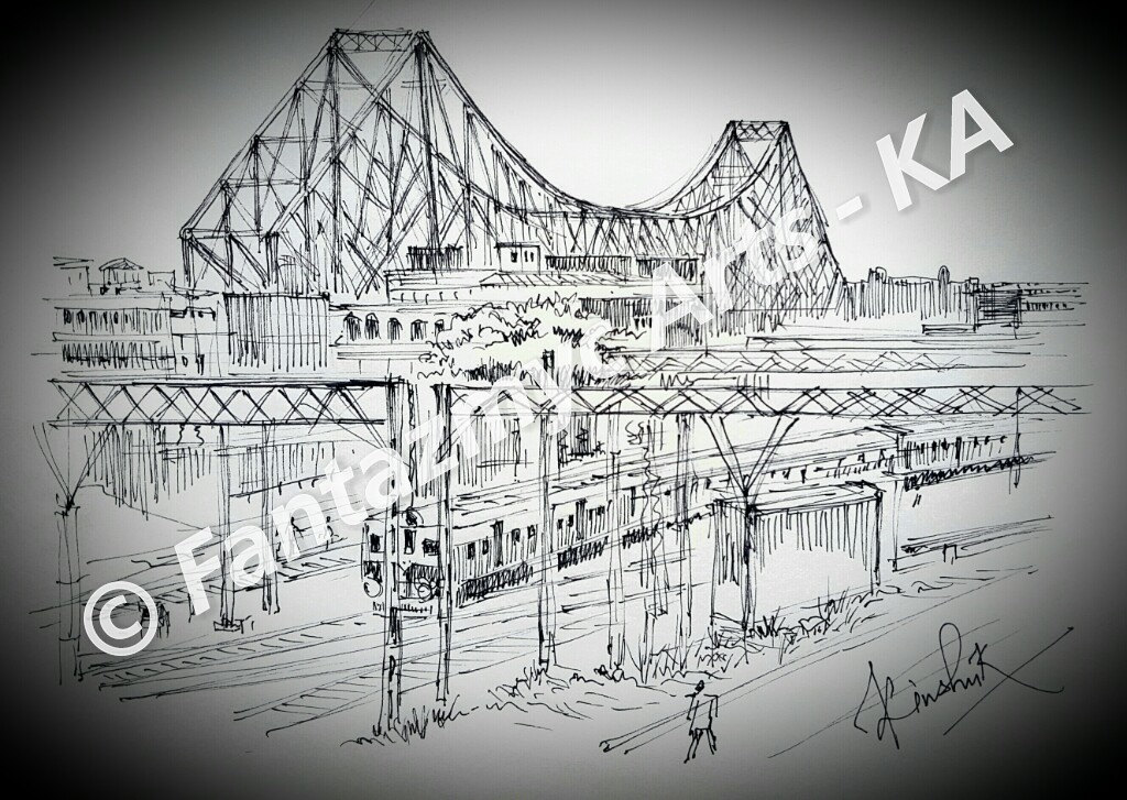 Howrah Bridge Kolkata Sketch Howrah Bridge Kolkata Sketch