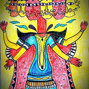 Vijayadashami - Rama slaying the 10 headed Ravana