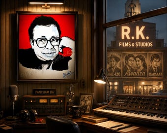 RD Burman Poster | Bollywood Music Legend Wall Art | Pancham Da Tribute | Indian Cinema Decor | Music Studio Printable Download I Bollywood