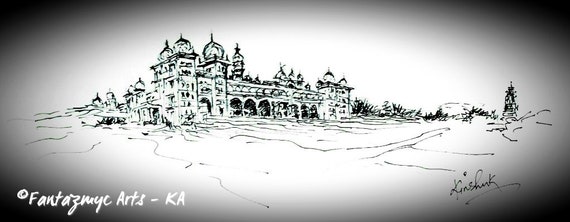 Mysore Palace vectorial line art en: vector de stock (libre de regalías)  2310852803 | Shutterstock