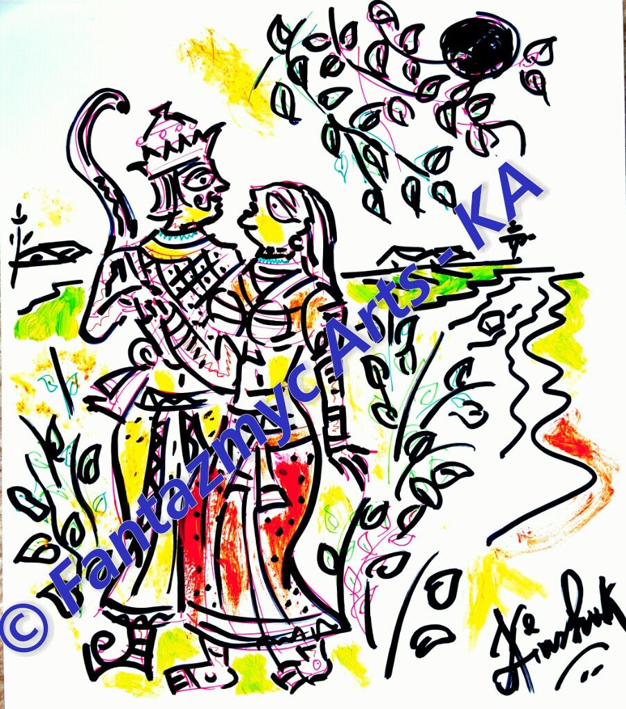 Ram and Sita in Red