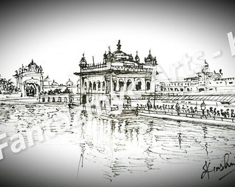 Golden Temple in Black and White,Golden Temple Amritsar,Punjab gurudwara langar Guru Gobind Singh Sikh Sardar Pilgrimage Guru granth sahib