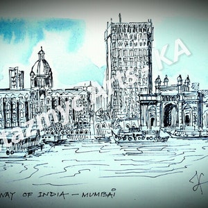 Mandala,Gateway of India,Mumbai,Maharashtra,Mumbai Poster,Mumbai Kunstdruck,Mumbai Wanddekor,Bombay Art,Indien Souvenir,Desi Art,Boot
