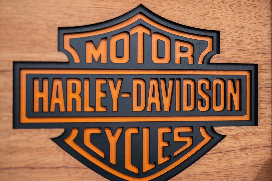 Laser Cut Harley Davidson Wood Art Sign Etsy