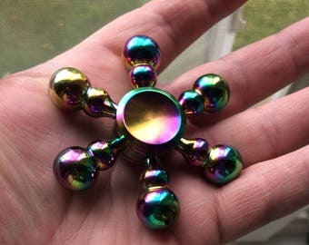 Stainless steel fidget spinner 6 in 1 Rainbow Hand Spinner