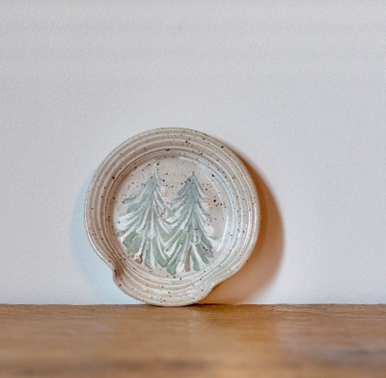 Ceramic Winter Trees spoon rest 