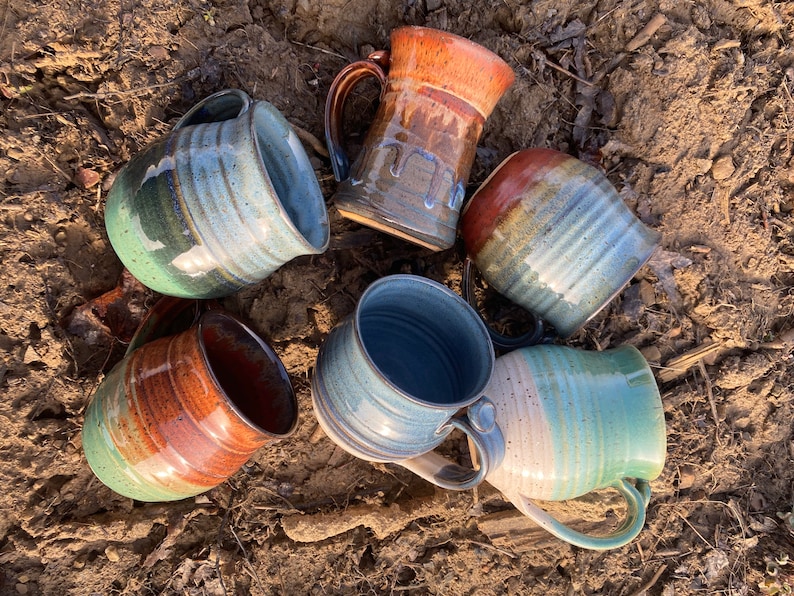 Handthrown ceramic coffee mugs