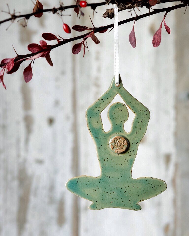 Yoga Pose Meditation Lotus Pose Christmas Holiday Tree Ornament for t…