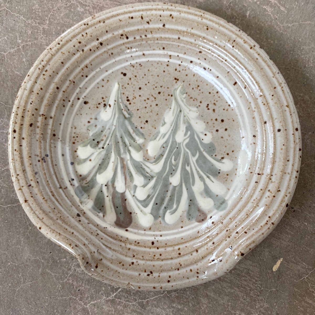Ceramic Winter Trees Spoon Rest Clay Kitchen Utensil Holder - Etsy