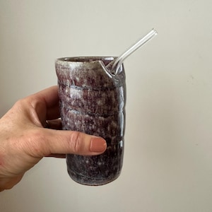 Ceramic Travel Mug with Straw: Pottery Cold Coffee To Go