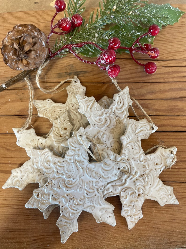 Matte White Lace Snowflake Ornament - Etsy