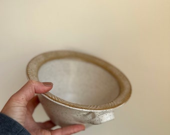 2 quart matte white stoneware mixing bowl ceramics