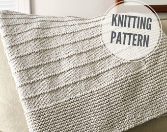 Blanket KNITTING PATTERN / On the Porch / Baby Blanket Knit Pattern / Throw Knitting Pattern for Worsted Yarn / Easy to Knit Afghan Pattern