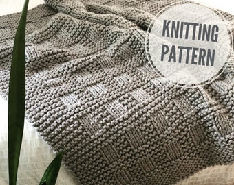 Easy Blanket KNITTING PATTERN / Westport Blanket / Afghan Knitting Pattern for Super Bulky Yarn / Chunky Throw Knit Pattern / Easy to Knit